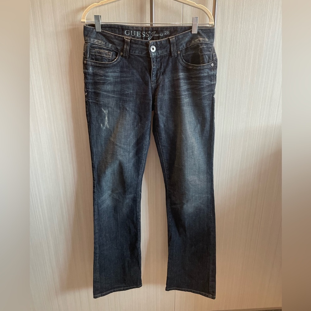 GUESS Daredevil Bootcut Dark‎ Stonewash Blue Jeans Size 29